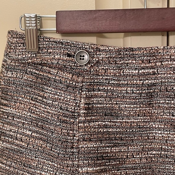 LOFT Brown with Hints of Beige & Coral, Shimmery, Fully Lined, Zip Sz 4 - Picture 3 of 12